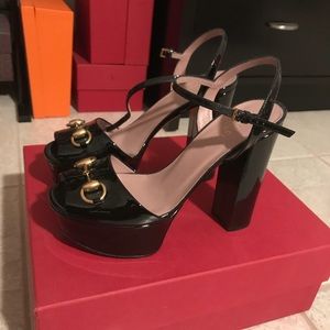 Gucci ankle strap block heels
